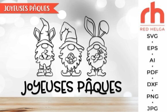 Download Joyeuses Pâques SVG, Easter Gnomies DXF - Pâques Collection