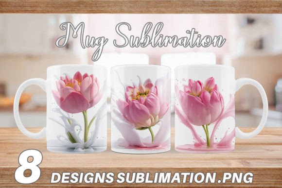 Download Mug 3D Tulip Flower Splash Water - Splash water Collection